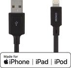DELTACO USB-synk/laddarkabel till iPad, iPhone och iPod, MFi, 3m,svart